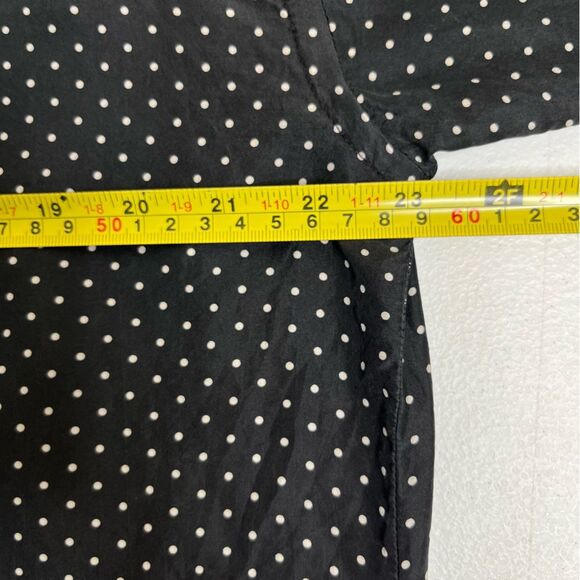 Vintage 90s The Limited Silk Black White Polka Dot Long Sleeve Shirt Women Large - Picture 8 of 12
